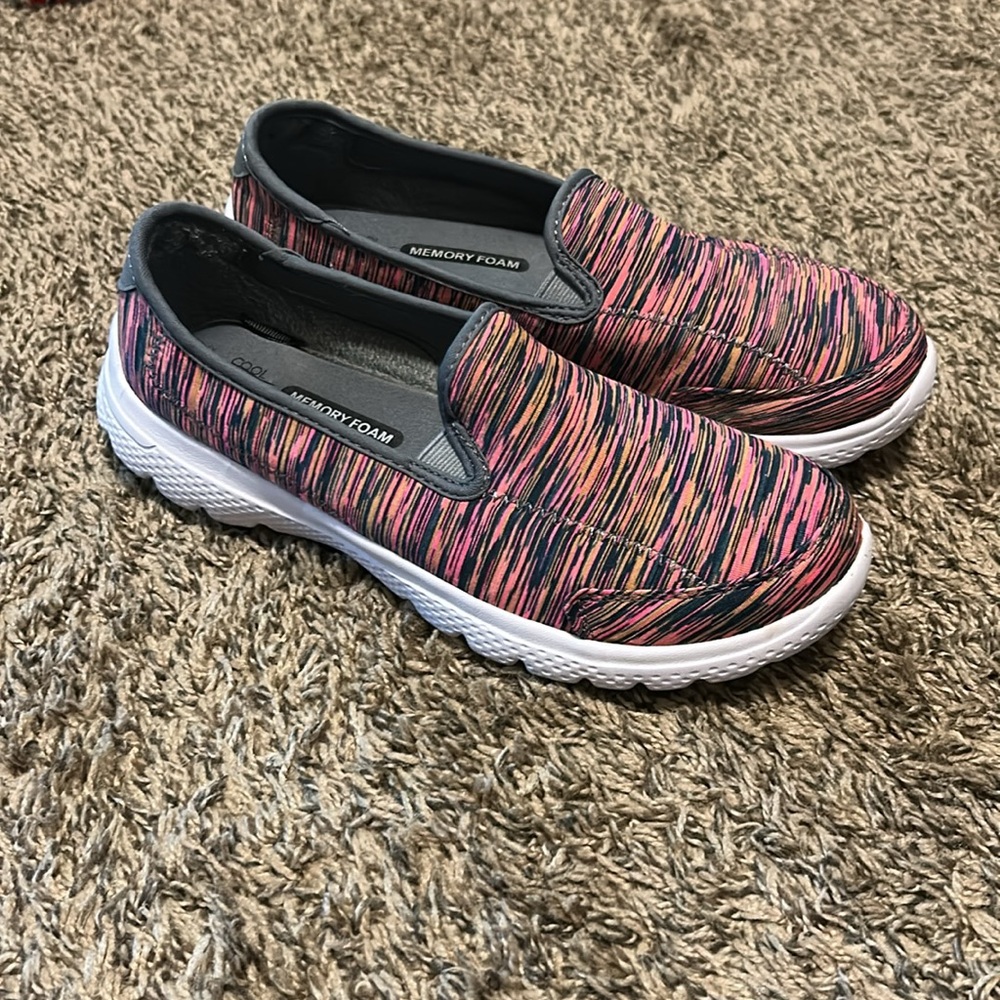 Cool Wave Memory Foam Slip On Shoes - Pink/Yellow/Blue